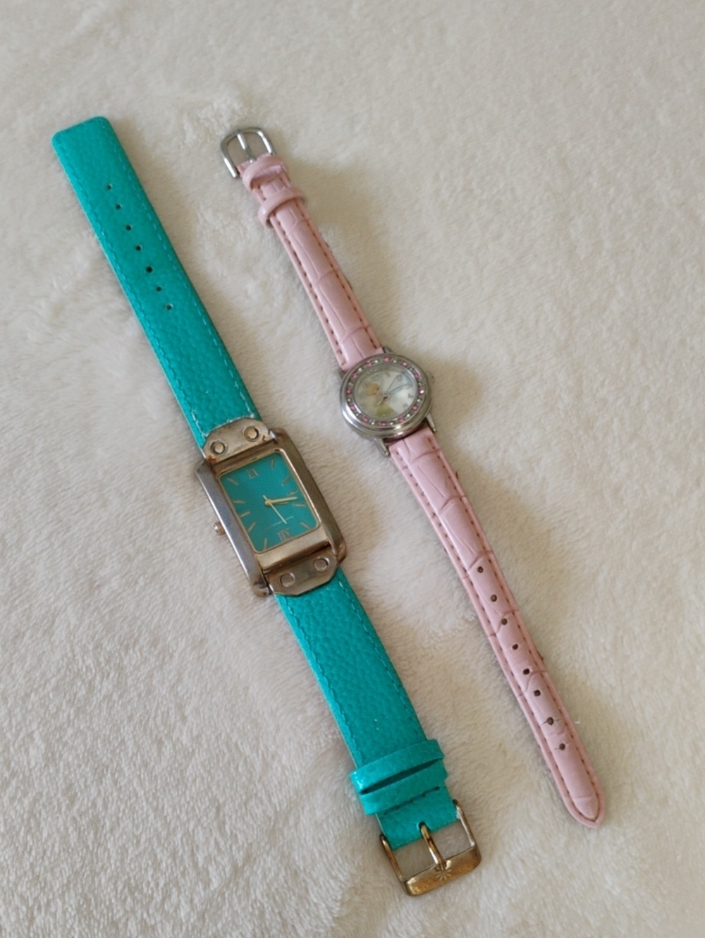 Isaac Mizrahi Turquoise and Disney Fashion Wrist Watch Duo